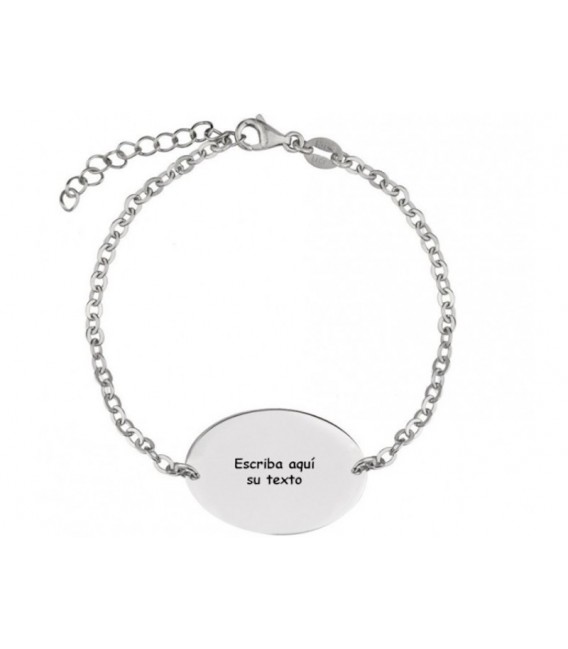 Polsera Personalitzada Plata Xapa Oval