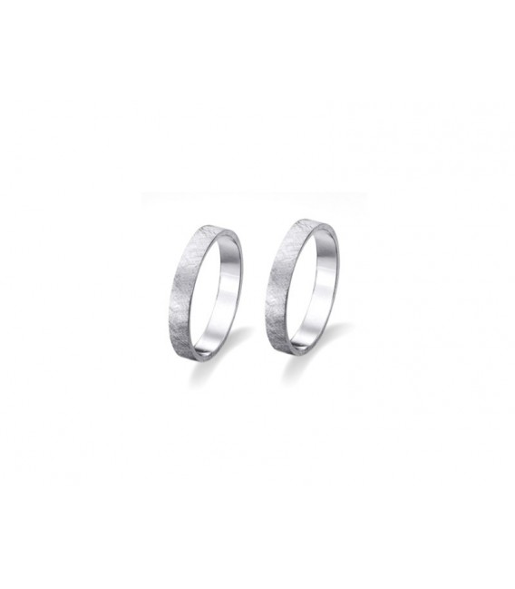 Aliança Plana Or Blanc 18kt