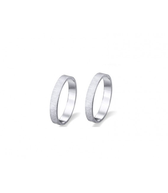 Aliança Plana Or Blanc 18kt