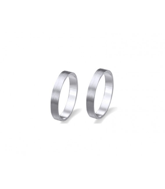 Alianza Plana Oro Blanco 8kt