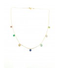 Collar Oro 18kt Charms Colores