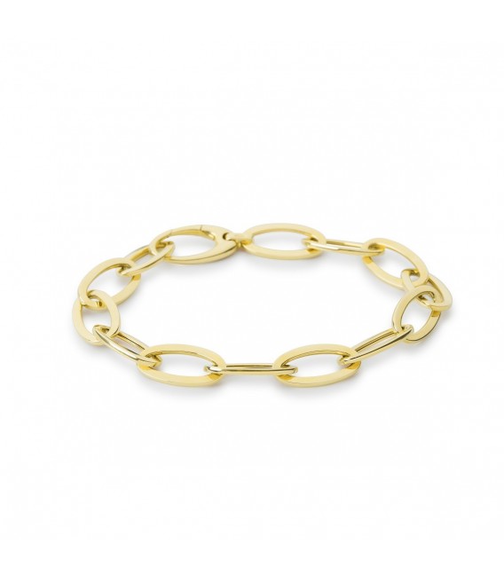 Polsera d’Or Groc amb Anelles Ovalades – Alta Joieria