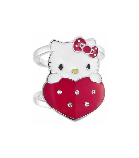 Anillo Plata Niña Kitty Original Piedras Swarovski