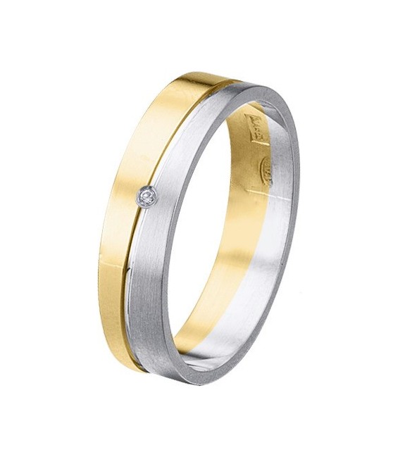 Aliança Or 18kt Diamant Bicolor
