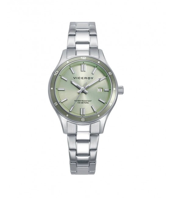 Reloj mujer Viceroy acero esfera verde calendario 10 ATM 401340-67