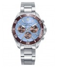 Cronógrafo hombre Viceroy acero bisel cerámica marrón esfera azul 41179-37