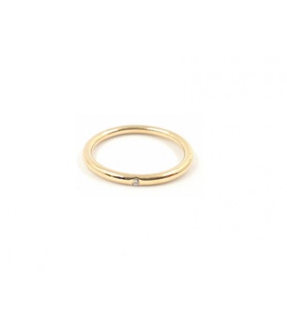 Anillo Oro 18kt Diamante Brillante Mujer