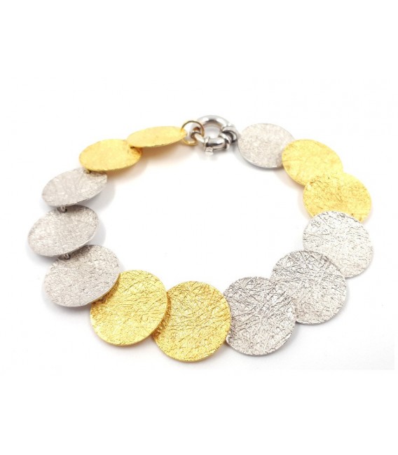 Polsera Or 18kt Discos Bicolor